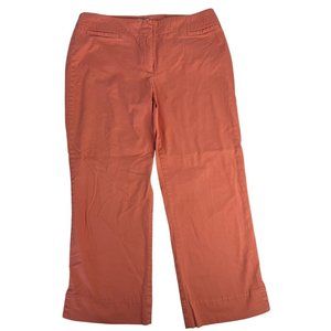 JH Collectibles Women's Eva Capris Pants 14 Orange Cotton Spandex Casual